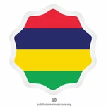 Label bulat bendera Mauritius