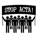 Ilustracja wektorowa znak STOP ACTA