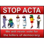 Zastavit ACTA Vektor Klipart