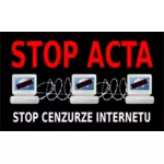 Vektor ilustrasi tanda berhenti ACTA