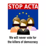 Stoppa ACTA vektor illustration