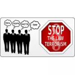 Stop ACTA, PIPA, SOPA und TPP-Symbole-Vektor-Bild