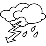 Zarys ikona Prognoza pogody dla gromu wektor wideo rt