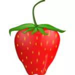Vektorgrafikk utklipp av jordbær med stilk