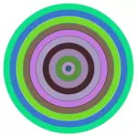 Gráficos vetoriais do círculo em diferentes tons de verde e roxo