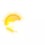 Векторный рисунок символа цвет прогноз погоды для Солнечный до облачно небо