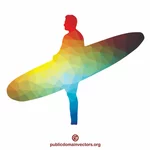 Modello di colore della silhouette del surfista