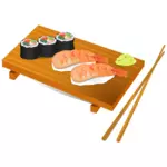 Sushi eten vectorillustratie