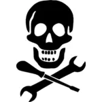 Pirata mecânico logo vetor clip-art
