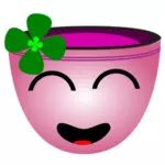 Vector illustraties van lachend roze gezicht cup