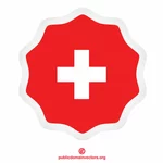 Наклейка с этикеткой швейцарского флага
