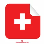Szwajcarska flaga kwadrat naklejka