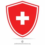Shield with Swiss flag