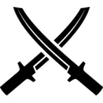 Vektor grafis dari pictogram menyeberang pedang