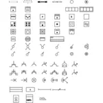 Vector illustration of set of domestic electric symbols