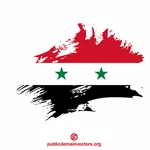 Syrische Flagge Pinselstrich