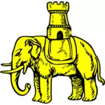 Желтый слон векторной графики