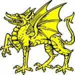 Yellow dragon vector clip art