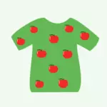 वेक्टर दस सेब के साथ टी शर्ट का चित्रण