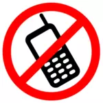 No hay teléfonos celulares permiten icono vector