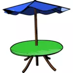 Dessin vectoriel de parapluie table