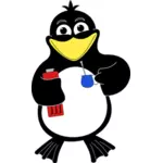 Vektorgrafikk utklipp Penguin holder softdrink