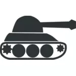 Zwarte leger tank vector pictogram