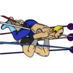 Grafika wektorowa manewr wrestlingu