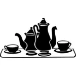 Vektorgrafik von Bechern und Teetassen-set