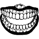 Rozmrazovacích zuby černobílý obrázek