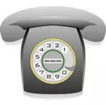 Grayscale rotary phone vector graphics