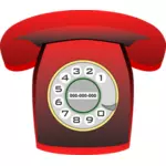 Red classic phone vector clip art