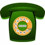 Vihreä klassinen puhelimen vektorikuva