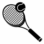 Het racketsilhouet van het tennis