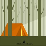 Namiot w lesie