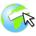 شعار الأرض مع صورة متجه مؤشر الماوس