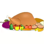 感謝祭の七面鳥料理アイコン ベクター クリップ アート