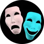 Tiyatro maskeleri küçük resimleri vektör