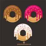 Drie donuts clip art