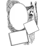 Vector tekening van drie deel Angel miror frame