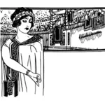 Pouces vers le bas de l'illustration vectorielle Dame romaine