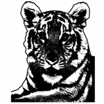Imagem monocromática de tigre