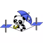 Panda sur une image vectorielle de corde raide
