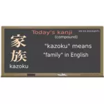 Blackboard lesson in Japanese language graphics