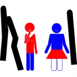 Векторный рисунок знака веселый Туалет дверь