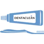 Escova de dentes e pasta dentífrica imagem vetorial