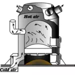 Vectorul ilustrare de cuptor de încălzire diagrama