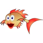 Zaskoczony ryba wektor ilustracja kreskówka