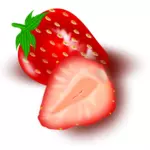 Image vectorielle de fraises coupées