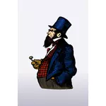 Vector afbeelding van grote buik man met baard